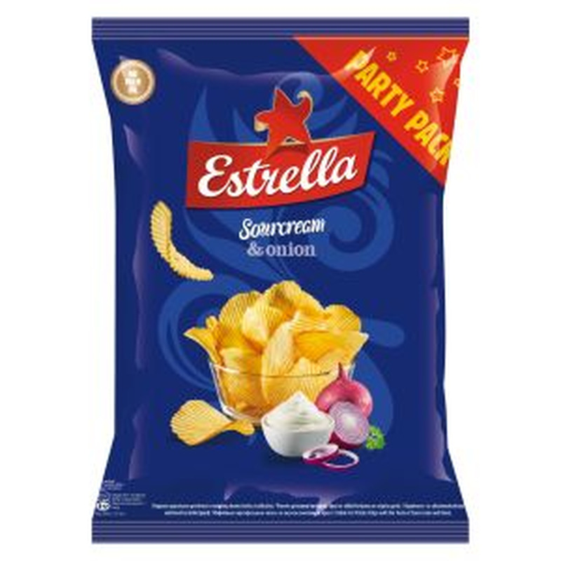 Kartulikrõps hapukoore ja sibulamaitseline, ESTRELLA, 180 g