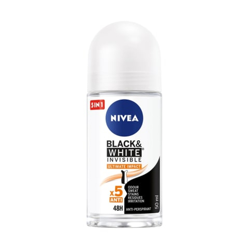 Rulldeodorant Black&White Ultimate Impact naistele, NIVEA, 50 ml