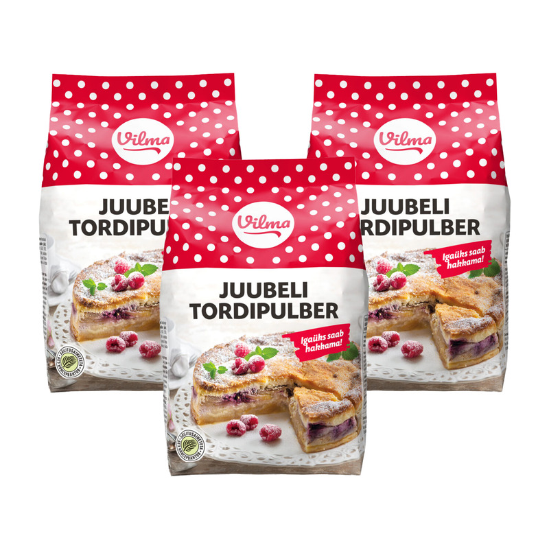 HULGI Tordipulber Juubeli 3 tk, VILMA, 3 x 450 g