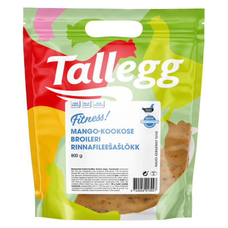 Broilerifileešašlõkk fitness mango-kookose Tallegg 800g