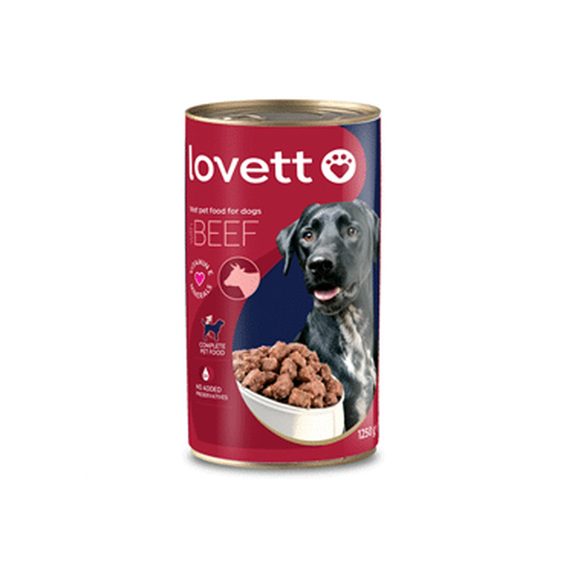 Kons.koerasööt LOVETT veiselihaga 1250g