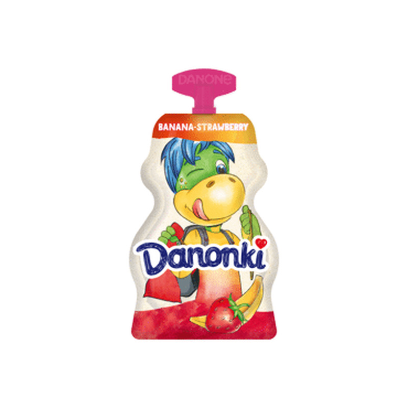 Jogurt DANONKI banaani-maasika, 70g