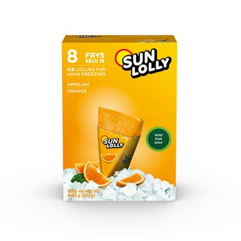 SUN LOLLY Mahlajääpulgad apelsini 8x60 ml