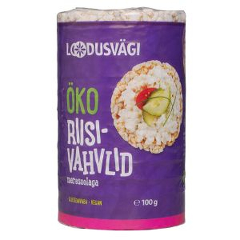 Loodusvägi Riisivahvlid 100g meresoolaga. mahe