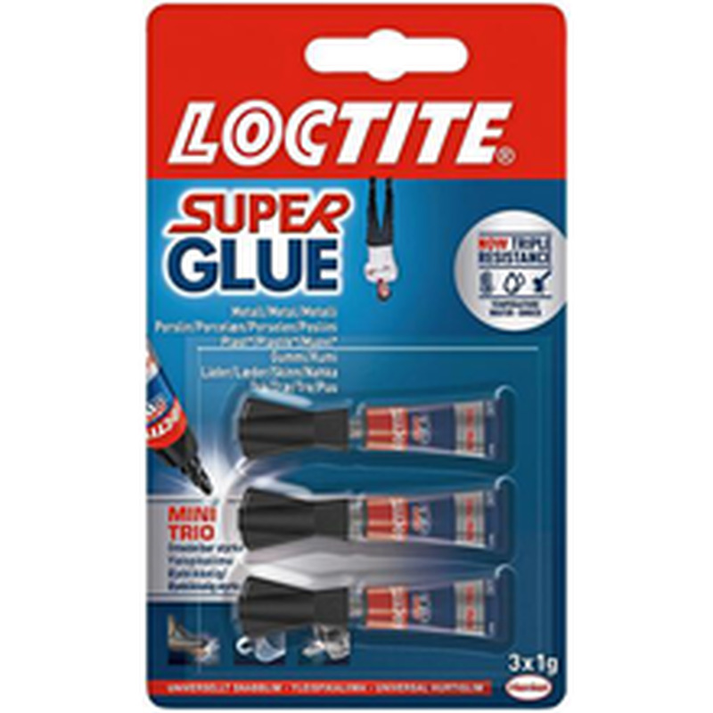 Loctite Mini Trio kiirliim, 3 x 1 g