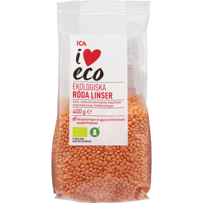 Läätsed punased I Love Eco 400g