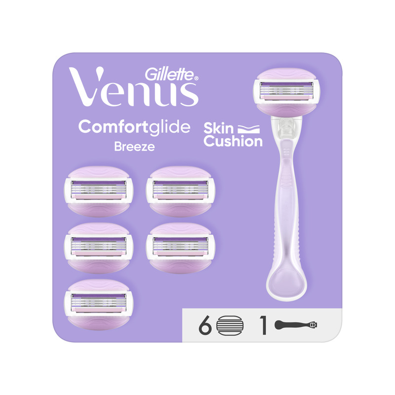 Gillette Venus ComfortGlide Breeze Raseerija + Varuterad 6 tk