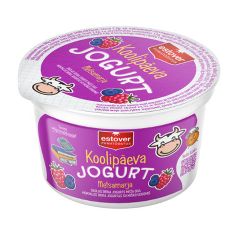 ESTOVER Koolipäeva jogurt metsamarja 200g (laktoosivaba)