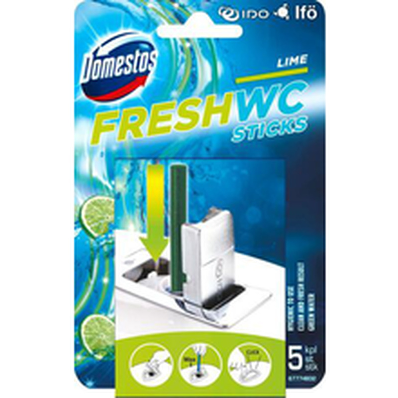 Domestos Lime WC-loputuskasti värskenduspulgad 5x 9,5 g