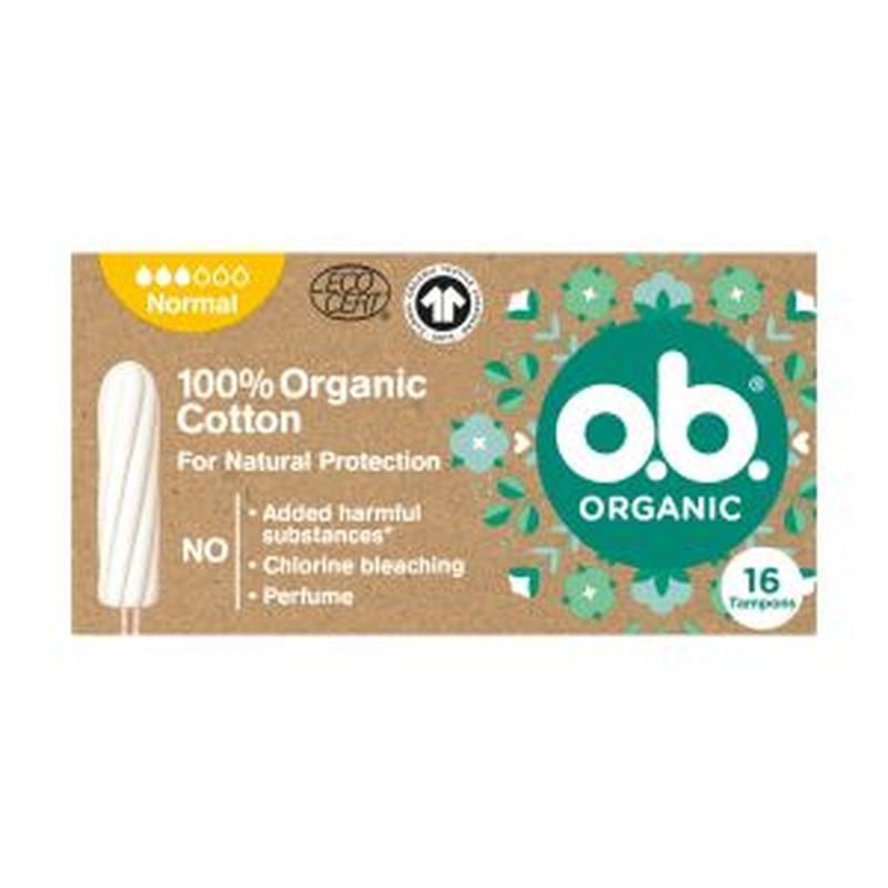 Tampoon Organic normal, O.B., 16 tk