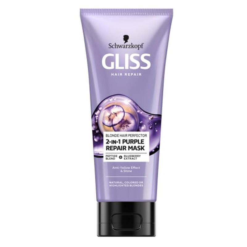 Juuksemask Gliss 2In1 Purple Repair 200ml