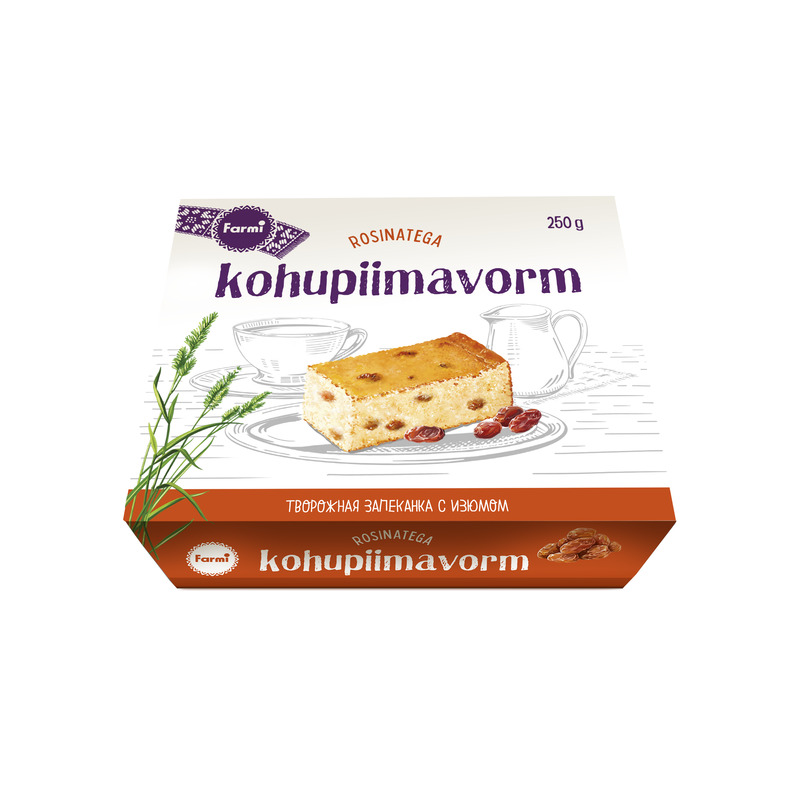 Vanilli kohupiimavorm rosinatega, FARMI, 250 g