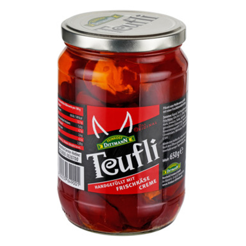 DITTMANN Pikantsed punased pepperonid toorjuustuga 650g