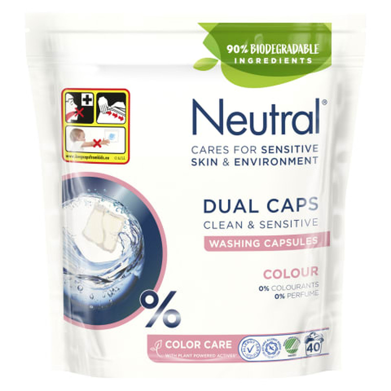 Pesupesemiskapslid Neutral sensitive skin värviline pesu 40 tükki