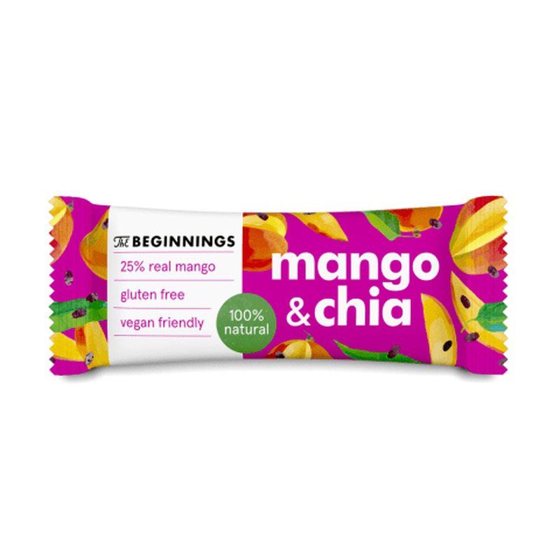 Toorbatoon mango ja chia The Beginnings gluteenivaba 40g