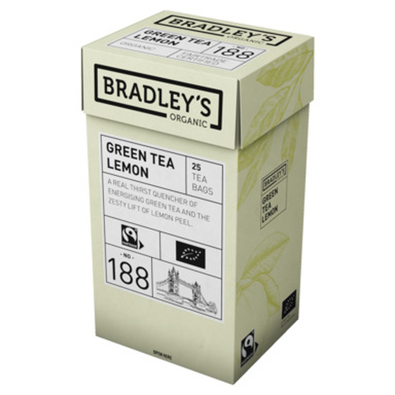 BRADLEY'S Organic Roheline tee Lemon 25x1,75g (ümbrik)