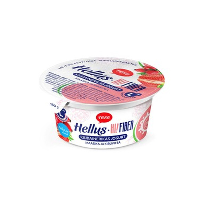 Jogurt maasika kiudainerikas, HELLUS, 150 g