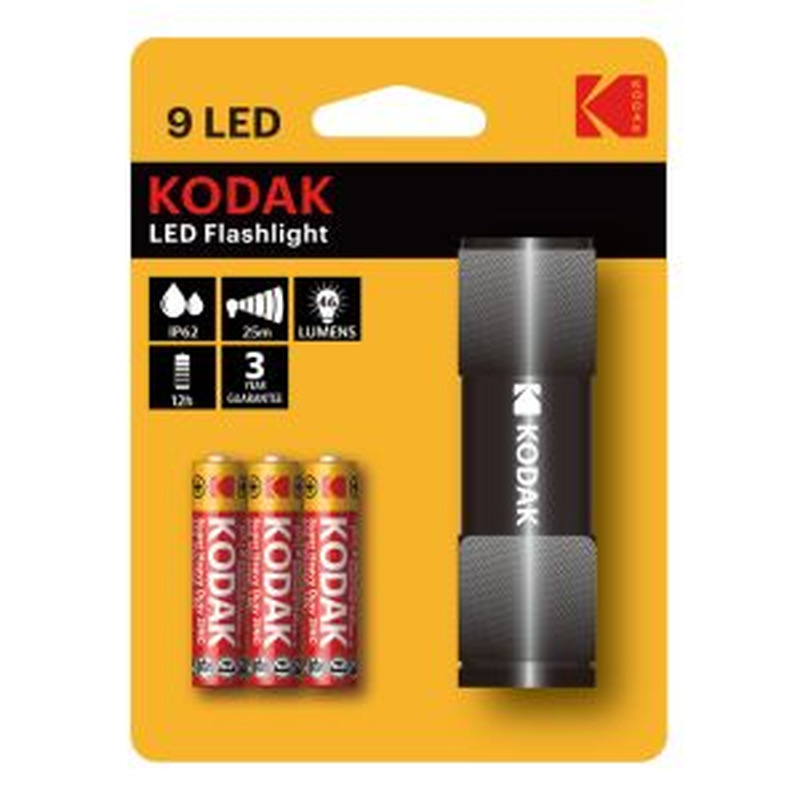 Kodak Taskulamp 9-LED must +3 AAA