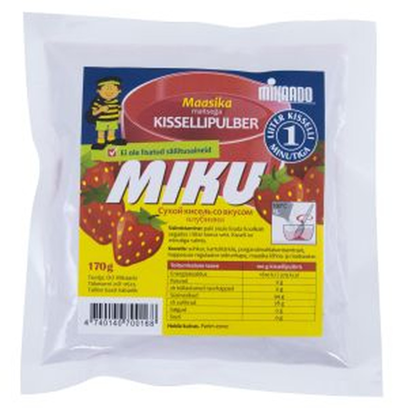 Miku kissellipulber 170g maasikamaitseline