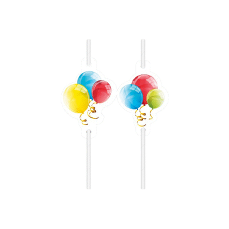 Joogikõrred paberist Balloons, 4tk