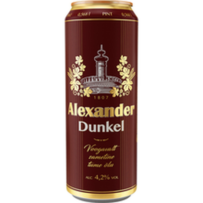 Tume õlu Dunkel, ALEXANDER, 568 ml purk