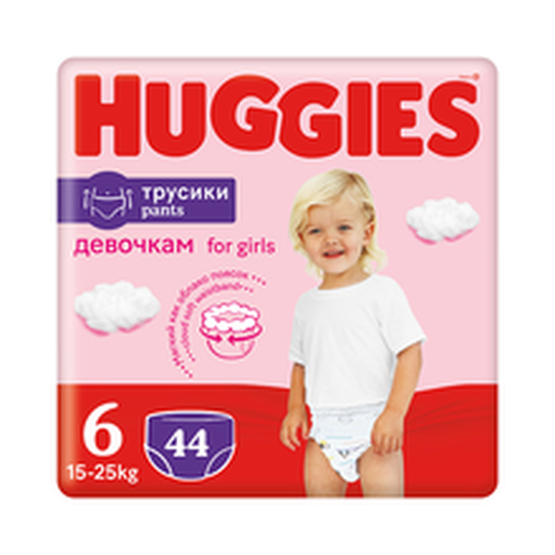 Püksmähkmed Pants 6 Girl, HUGGIES, 15-25kg/44tk