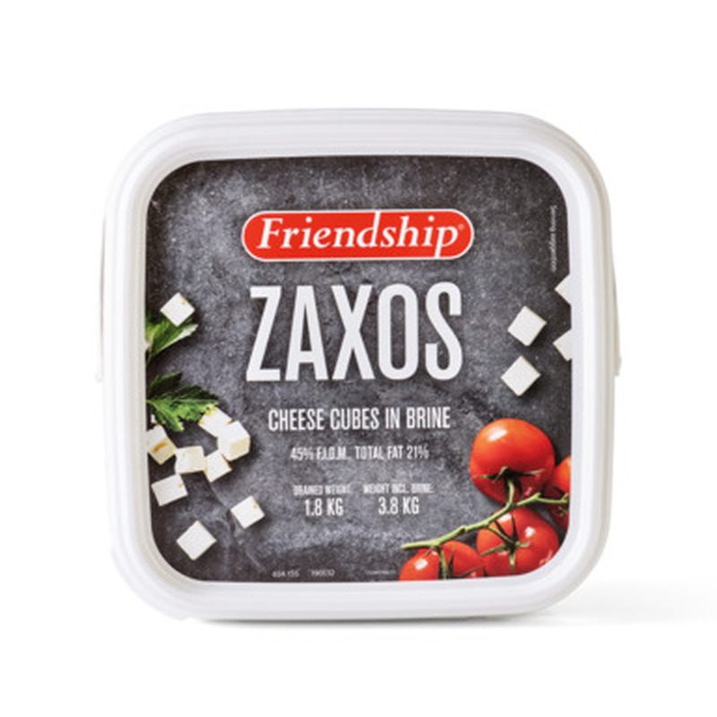 FRIENDSHIP Zaxos salatijuustukuubikud soolvees 3,8kg (ämber)