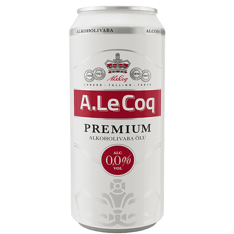 Alkoholivaba õlu Premium, A. LE COQ, 500 ml