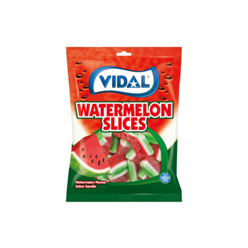 VIDAL Kummikommid Watermelon slices 90g (glut. vaba)