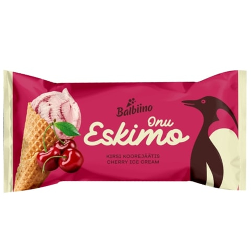 Koorejäätis kirsi vahvlikoonuses Onu Eskimo 165ml/87g