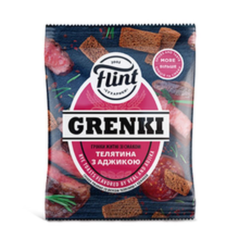 FLINT GRENKI Vasikaliha ja adžikamaitselised leivakesed 80g