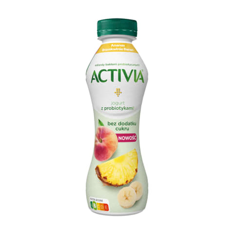 Joogijogurt ananassi-virsiku-banaani Activia ilma lisatud suhkruta 270g