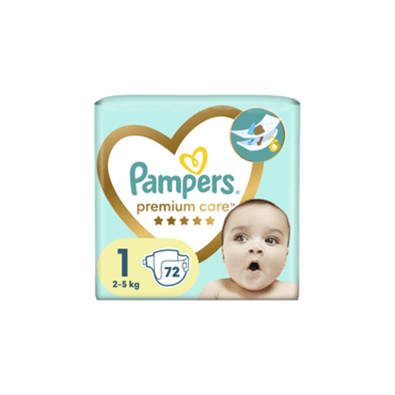 Mähkmed Premium Care VP S1 2–5 kg, PAMPERS, 72 tk