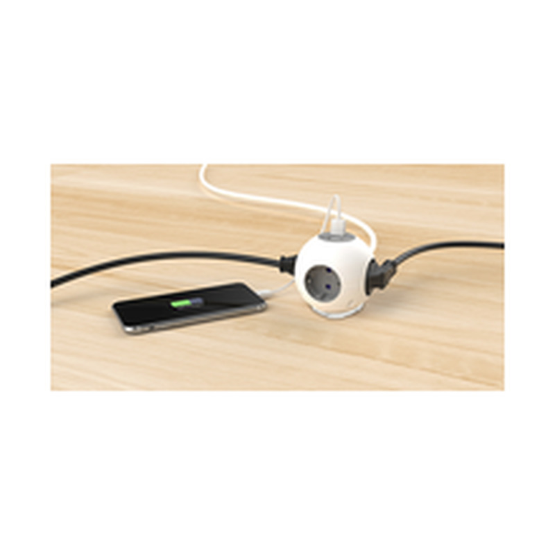 Pikendusjuhe Power Globe 4-osa 2m+2xUSB-A