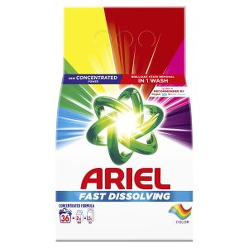 Pesupulber Color 36pk, ARIEL, 1,98 kg