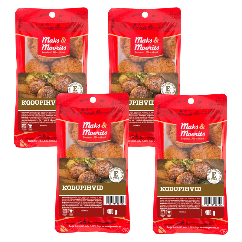 HULGI Kodupihvid 4 tk, MAKS & MOORITS, 4 x 400 g