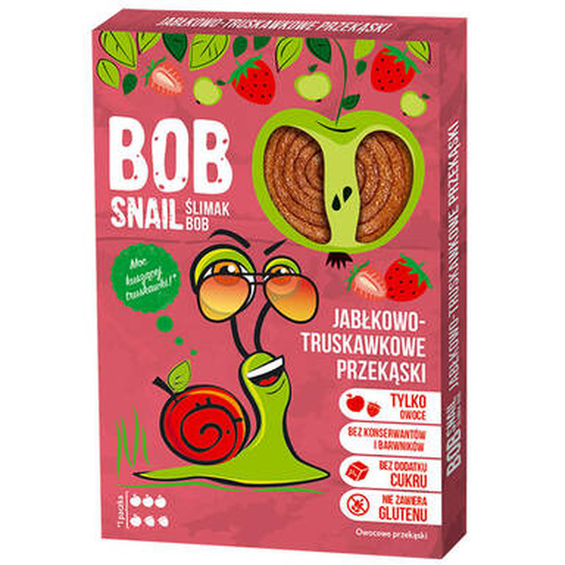 BOB SNAIL Õuna-maasikarullikesed 60g