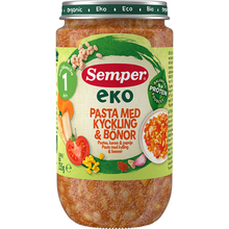 Semper EKO pasta kana ja ubadega mahe lastetoit 1a 235g