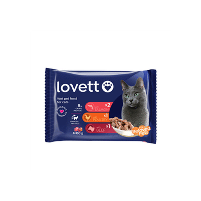 Kons.kassisööt LOVETT Mix 4x100g