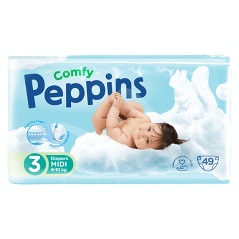 Mähkmed PEPPINS Comfy s3 6-10kg, 49tk