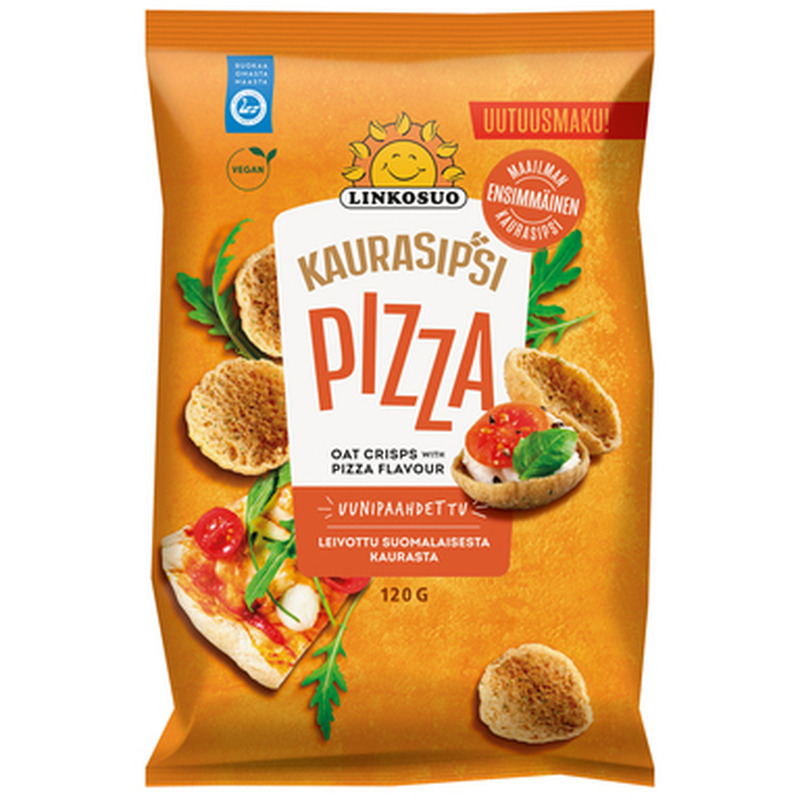 LINKOSUO Kaerakrõpsud pitsamaitselised 120g (vegan)