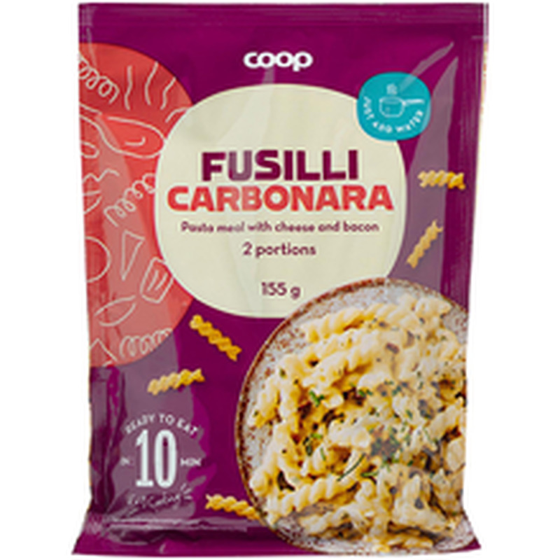 Coop pastaroog juustuga 5% ja peekoniga 2% 155g