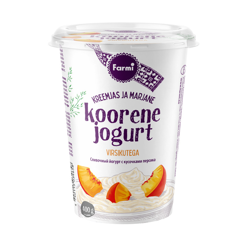 Koorene jogurt virsikutega, FARMI, 400 g