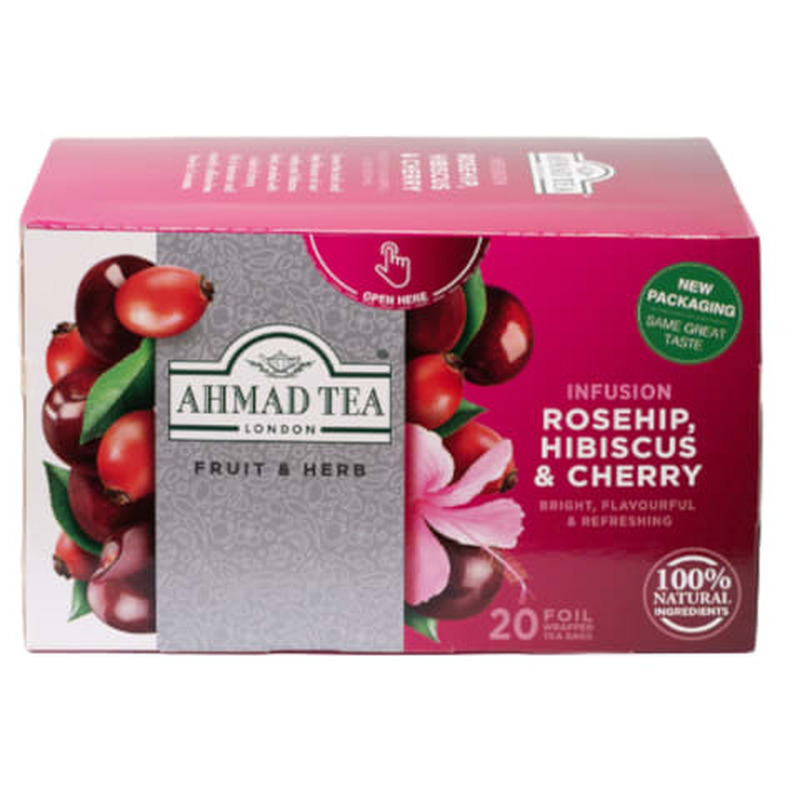 Tee puuvilja kibuvits, hibisk ja kirss Ahmad 20x2g