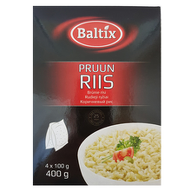 Pruun riis, BALTIX, 4 x 100 g