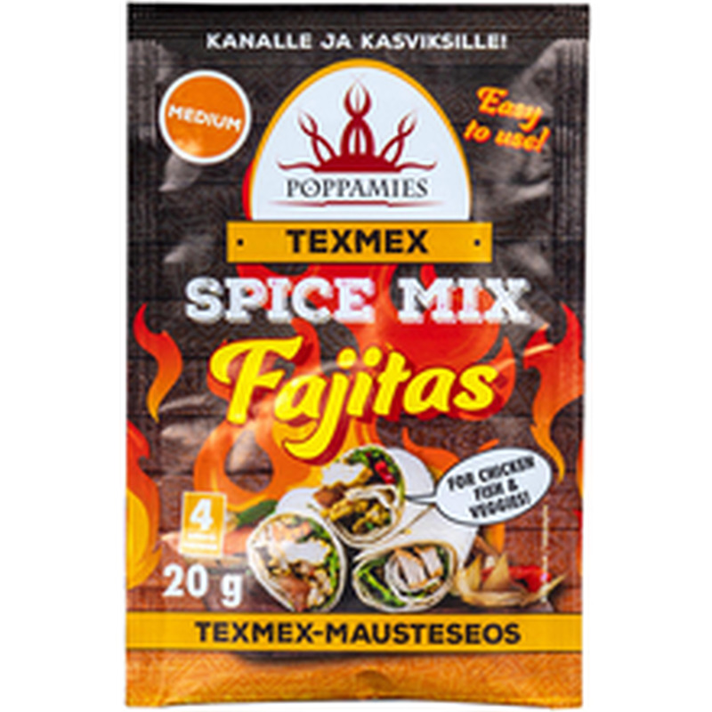 Poppamies Texmex Fajita vürtsisegu 20 g