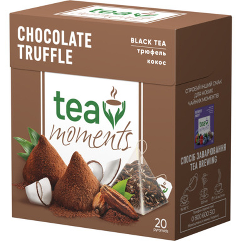 TEA MOMENTS Chocolate Truffle must tee 20x1,8g (püramiid)