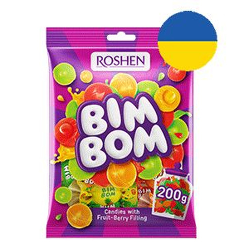 Roshen Bim Bom karamell 200g puuviljamaitselise täidisega