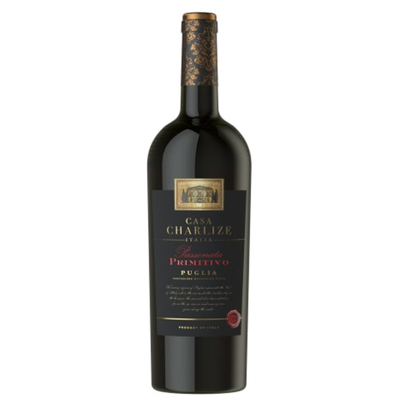 Kaitstud geograafilise tähisega vein Casa Charlize Passonata Primitivo IGT Puglia 14%vol 0,75l