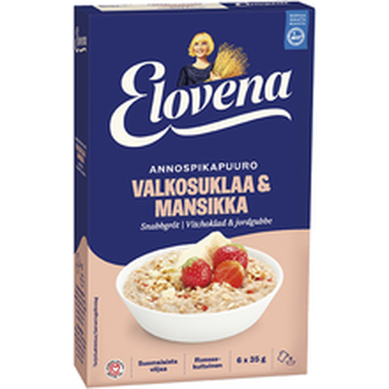 Elovena kiirpuder valge šokolaadi ja maasikatega 6 x 35 g